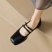 Square Head Flat Bottom Mary Jane Women's Shoes Autumn Retro Hepburn Style French Single Shoes Women's Skirt_vogvips.com