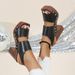 New Fashion Fish Mouth Rivet Thick Heel High Heel Wood Grain Women Strap Sandals_vogvips.com