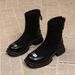 French Chunky Heel Short Women 2025 New Autumn Winter High-End Slim Nude For Petite Thick Sole Street Style Martin Boots_vogvips.com