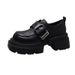 Round Head Platform Small Leather Shoes British Loafers Single Shoes_vogvips.com