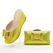 Hot diamond bow decorative round head thick soled wedge sandals with the same style hand bag shoes bag set_vogvips.com