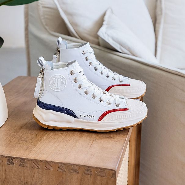 Style High-Top Korean Trendy For Women Summer Autumn New Ins Thick-Soled Height-Increasing White Shoes Internet_vogvips.com