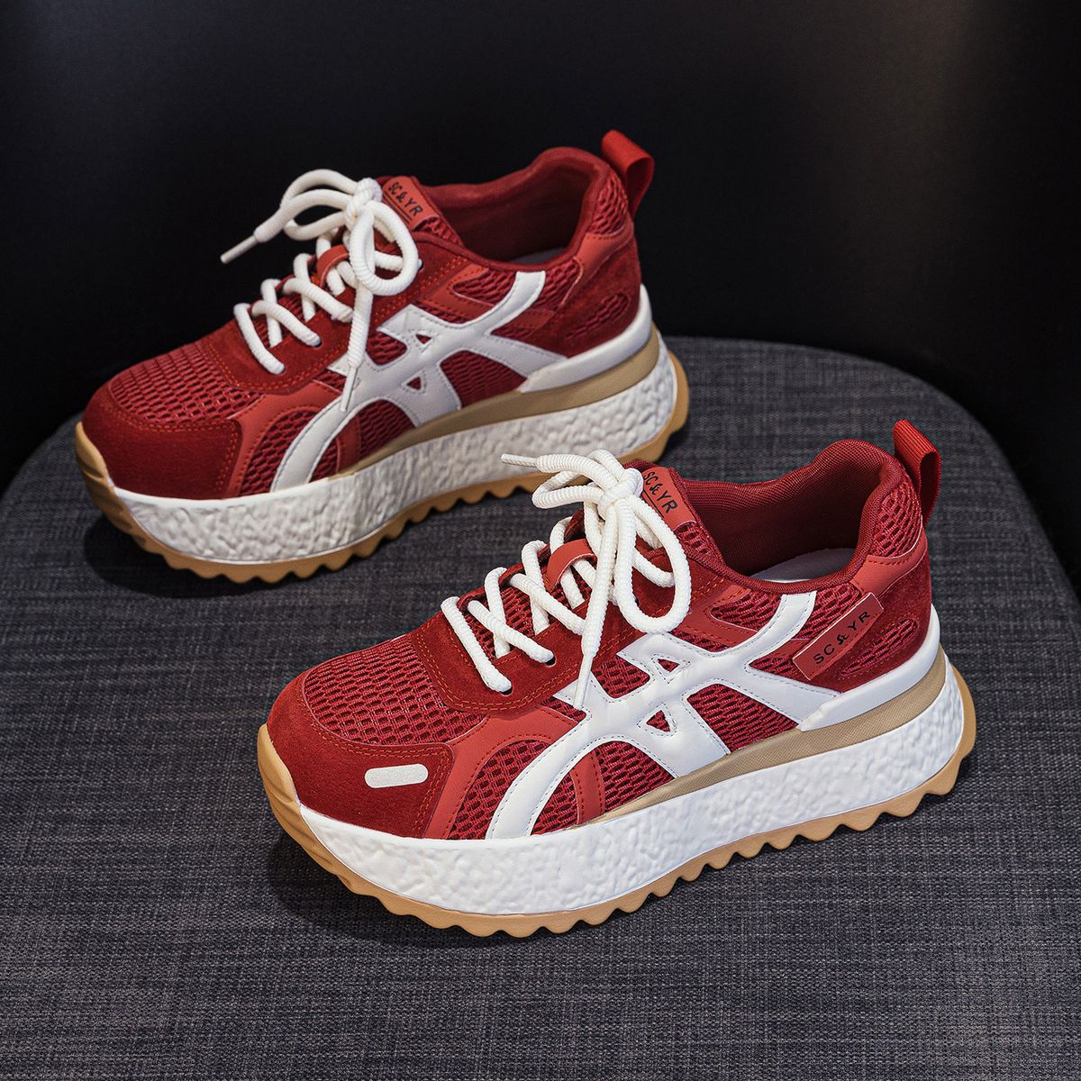 Thick-soled Small Dad Shoes Women's Light Luxury Casual Height-increasing Sports Little White Shoes_vogvips.com