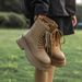 ZHR British Style Martin For Women 2024 Autumn Winter Versatile Thick-Soled Yellow Slimming Work Boots_vogvips.com