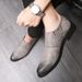 Euro Step 2025 Brogue Leather Trendy Business Hair Stylist Slip-On Korean Versatile British Style Casual Men's Shoes_vogvips.com
