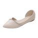 Pointed Single Shoes Women's Flat Bottom Shallow Mouth Soft Sole Work Shoes Ladyshoes Temperament Women's Doudou Shoes_vogvips.com