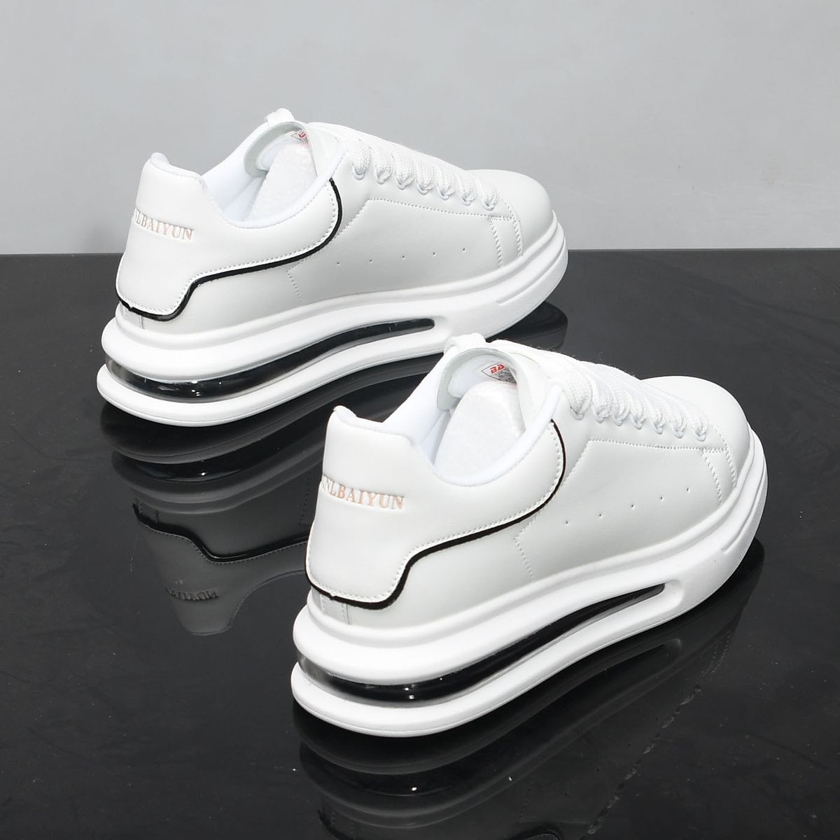 White Breathable Cushioned Sneakers Trendy Men Women Couples Spring Summer Shoes A12_vogvips.com