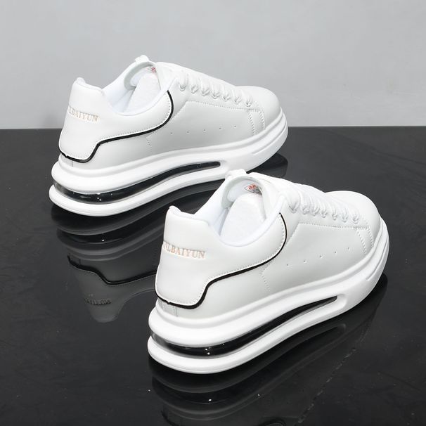 White Breathable Cushioned Sneakers Trendy Men Women Couples Spring Summer Shoes A12_vogvips.com
