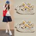 Hollow Daddy Shoes Female Student Sports Running Casual Shoes Breathable_vogvips.com