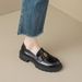 Platform Loafers Women's One-pedal Retro Soft-soled Single Shoes Women's British-style Small Leather Shoes_vogvips.com