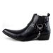 European Warm Series British Fashion Men's Denim Slip-On Short Autumn Winter Trend European Version Pointed Toe Martin Boots_vogvips.com