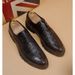 Euro Step New Thick-Soled Brogue Carved Men's Height-Increasing Genuine Leather Business Lace-Up Formal Commuting Date Shoes_vogvips.com