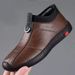 European Warm Series Men's Winter With Fleece Lining, Waterproof Cotton Leather Shoes For Men_vogvips.com