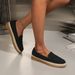 Women's Shoes Flat Shoes For Women Four Seasons Shoes Black Rope Bottom Round Toe Commuter Shoes Personality Casual Shoes Sports Slip On_vogvips.com