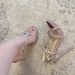 Glitter Pointed Toe Stiletto Heel Sandals With Crystals And Ankle Strap For Women_vogvips.com