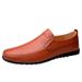 Casual Leather Loafers Lightweight Soft Sole Driving Slip-On Lazy All-Season Single Cowhide Men's Shoes_vogvips.com