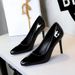 8317 High-end Banquet Pointed High Heels, Simple And Patent Leather Glossy Single Shoes, Fashionable Shallow Mouth_vogvips.com