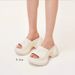 Summer New Thick-Soled Women's Slippers For Outdoor Wear, Black Cross Flower High Heel Platform 9CM Height Increasing_vogvips.com