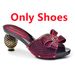 Accessorized high heels with bows Accessorized evening sandals with clutch shoe bag set_vogvips.com