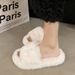 Autumn Winter Internet Celebrity Thick Sole Furry For Women New Korean Fashion Plush Home Outdoor One-Word Cotton_vogvips.com
