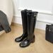 2025 New Long Over-the-Knee Motorcycle Rider Heel Thick Sole High Tube Women's Leather Boots Round Toe_vogvips.com
