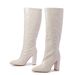 Pointed Toe Chunky Heeled Over The Knee Boots Fashion Knee-High Boots With Pointed Toe And Chunky Heel - Elegant PU Leather Riding Boots For Winter_vogvips.com
