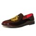 Leather Embroidered Loafers, One Foot Business Leather Men's Shoes, Trendy High-end, Breathable And Odorless Feet_vogvips.com
