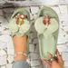 Romantic Phalaenopsis Flower Women Popular Slippers Beach Party Vacation Sweet Versatile Comfort Soft Flat Thick Sole Slippers_vogvips.com