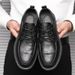 2026 Men's Leather Versatile Retro Casual Korean Style Trendy Work Business Non-Slip Height-Increasing Black Shoes_vogvips.com