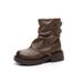 Short Boots British Women's Pleated Knight Boots Thick-soled Pant Tube Boots Women's Pile Student Boots_vogvips.com