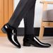 TerraStride Business Formal No-Lace Slip-On Glossy Pointed Toe Flat Men's Leather Suit Hollow Large Size Shoes_vogvips.com