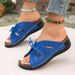 Plus-size Summer Casual Retro Wedged Platform Stitched Shoes One-line Women's Sandals Lace-up Women's Shoes_vogvips.com