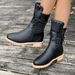 2025 Fashion Women's Low Heel Ankle Boots | Studded Riding Boots With Back Zipper | Wide Size Available | Winter Casual & Chic Footwear_vogvips.com