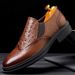 Euro Step 2025 Autumn And Winter New Business Formal Leather Crocodile Pattern Carved Fashion Brogue Men's Shoes 7103_vogvips.com