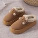 Thick Soled Lazy Shoes, Plush Buckle, Warm Cotton Slippers, Casual Size 36-43_vogvips.com