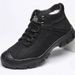 European Warm Series Autumn Winter New Cotton Shoes With Fleece, Thickened Waterproof Casual Men's High-top Leather Shoes, Outdoor Sports_vogvips.com