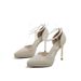 25 Year New Pointed Slender High Heel Waterproof Platform With Hollow Package, Gold Powder Surface, Back Strap, Pearl_vogvips.com