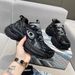 Wang Anyu Same Style OLDO Silver Turbo Running Retro Distressed Dirty Mud Black Dad Thick Sole Couple Casual Shoes_vogvips.com