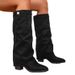 Women's Plus Size Trouser Boots, Autumn/winter New Fashion Hot Selling Chunky Heel Pointed Toe Casual Single Boots._vogvips.com