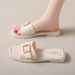 Women's Summer Outdoor Slippers, New Non-slip Soft-soled Trendy Square Buckle Flat Sandals For Women, Cross-border_vogvips.com