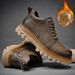 European Warm Series Italian Clearance High-End Genuine Leather Martin Men's Low-Cut Work Single Boots_vogvips.com