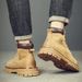 Large Size Men's Shoes Martin Boots Men's Shoes Rhubarb Boots Fleece Outdoor Tooling Boots_vogvips.com