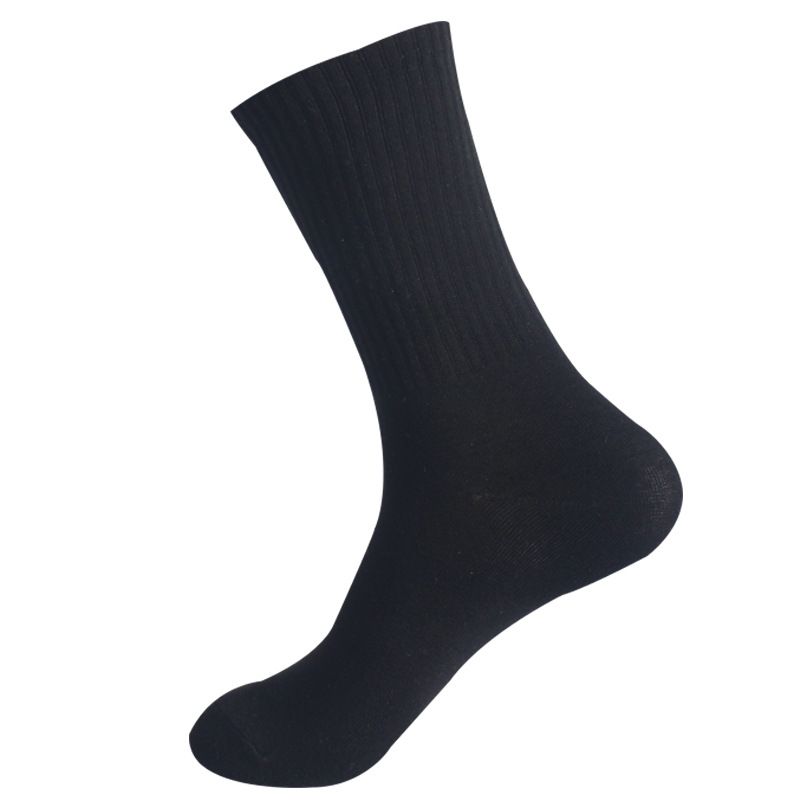 High-Elasticity Mid-Calf Socks – Unisex Cotton Running Socks For Men & Women (Solid Colors)_vogvips.com