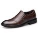 Soft-soled Men's Shoes, Round Head Large Size Foot Shoes, First-layer Casual Leather Shoes Men's Shoes_vogvips.com
