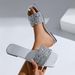 Women's Fashion Silver Sequin Flat Sandals 2025 Summer Open Toe Outdoor Slippers Woman Plus Size 43 Footwear Zapatos De_vogvips.com