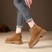 Platform Short 2024 Winter New Fashion Fleece-Lined Warm Versatile Soft Sole Suede Women's Boots 716_vogvips.com