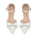 2026 Spring/Summer Women's Rhinestone Bow High Heels, Chunky Heel Pointed Toe Single Shoes, French Style Sandals_vogvips.com