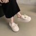 Fuzzy For Women Winter Outdoor Soft Sole Slip-On Loafers With Fleece High-End Stylish Cute Bow Cotton Shoes_vogvips.com