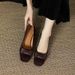 French Style Small Fragrance Color Blocked High For Women In The Spring Autumn Of 2025, New Styles With Thick Heels And_vogvips.com