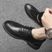 New 2025 Men's Spring Business Office Formal Leather Shoes Low-top Solid Black Fashion Oxford Pointed Office Dress Shoes For Men_vogvips.com